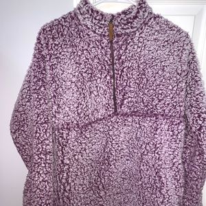 Purple sherpa quarter zip